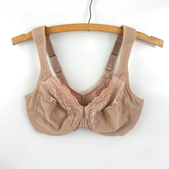 GLAMORISE  WonderWire Front-Close Bra UW Size 36D Cafe 1245 - Picture 1 of 6